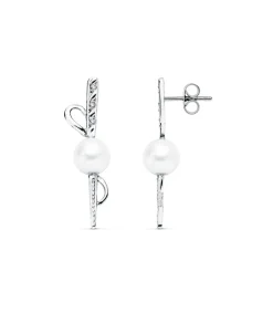 Pendientes De Novia Ana Bolena Oro Blanco 18K Perla<Alda Joyeros Best Sale