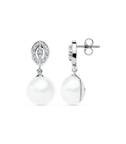 Pendientes De Novia Duquesa De Kent Oro Blanco 9K Perla<Alda Joyeros Clearance