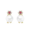 Pendientes De Novia Duquesa De Vendome Oro 18K Rubi Y Perla Japonesa<Alda Joyeros Online