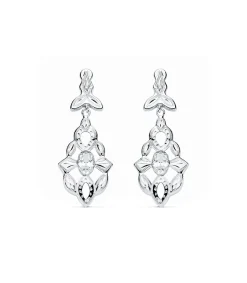 Pendientes De Novia Jazmine Oro Blanco 18K Lapidados<Alda Joyeros Flash Sale