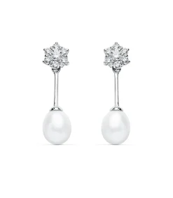 Pendientes De Novia Lady Diana Oro Blanco 9K Perla<Alda Joyeros Clearance