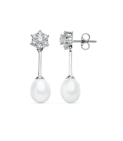Pendientes De Novia Lady Diana Oro Blanco 9K Perla<Alda Joyeros Clearance