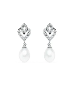 Pendientes De Novia Maria Antonieta Oro Blanco 9K Perla<Alda Joyeros Flash Sale