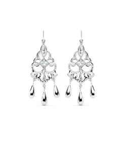 Pendientes De Novia Zulema Oro Blanco 18K Lapidados<Alda Joyeros Hot