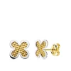 Pendientes Deme Trebol Niña Oro Bicolor 18 K 7 Mm<Alda Joyeros Fashion
