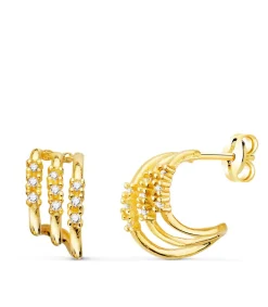 Pendientes Diamantes 0.090 Qtes. 18K Aro Triple<Alda Joyeros Flash Sale