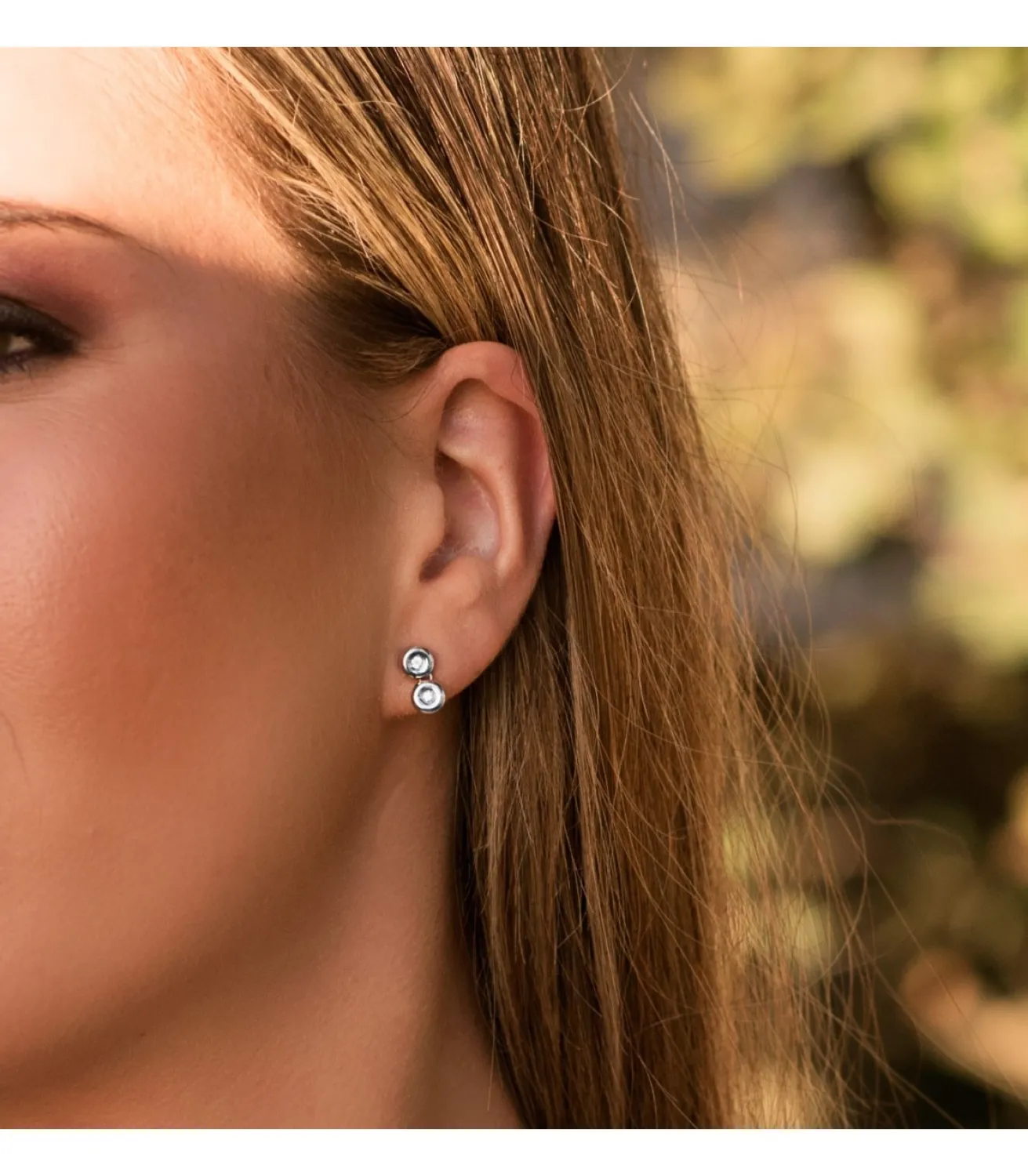 Pendientes Diamantes 0.080 Qtes. Ob 18K Chaton Doble<Alda Joyeros Fashion