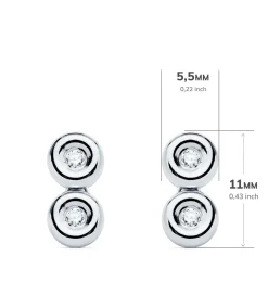 Pendientes Diamantes 0.080 Qtes. Ob 18K Chaton Doble<Alda Joyeros Fashion