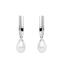 Pendientes Duquesa D'Orleans Oro Blanco 9K Perla<Alda Joyeros Outlet