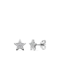 Pendientes Estrellas Oro Blanco Bellanca 18 Ktes<Alda Joyeros Store