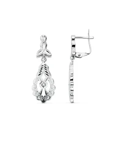 Pendientes Flor De Granada Oro Blanco 18K Lapidados<Alda Joyeros Outlet