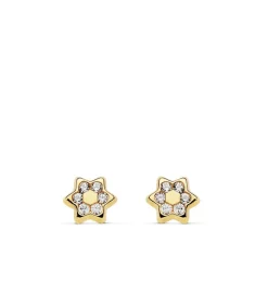 Pendientes Flor Oro Amarillo 18 Ktes 5 Mm<Alda Joyeros Clearance