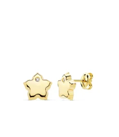 Pendientes Flor Oro Amarillo 18 K 8Mm<Alda Joyeros Shop