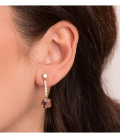 Pendientes Harlem Oro Amarillo 18K Kunzita<Alda Joyeros Cheap
