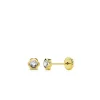 Pendientes Infantil Margarita Circonita Oro Amarillo 18 K 4 Mm<Alda Joyeros Shop