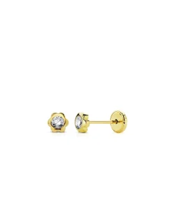 Pendientes Infantil Margarita Circonita Oro Amarillo 18 K 4 Mm<Alda Joyeros Shop