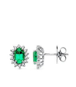 Pendientes Jasmin 0.28 Qtes. Oro 18 K Esmeralda<Alda Joyeros Fashion