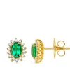 Pendientes Jasmin Esmeralda Y Diamantes Oro Amarillo 18K<Alda Joyeros Online