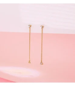 Pendientes Largos Cadena Oro Amarillo 18K<Alda Joyeros Best Sale