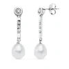 Pendientes Largos Lille Perlas Cultivadas Oro Blanco 18 K 7 Mm<Alda Joyeros Fashion