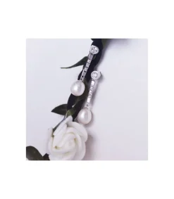 Pendientes Largos Lille Perlas Cultivadas Oro Blanco 18 K 7 Mm<Alda Joyeros Fashion