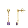 Pendientes Largos Oro 18K Amatista<Alda Joyeros Sale
