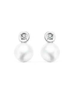 Pendientes Madame De Maintenon Oro Blanco 18K Perla Japonesa<Alda Joyeros Cheap