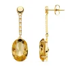 Pendientes Manhattan Oro Amarillo 18K Champagne<Alda Joyeros New