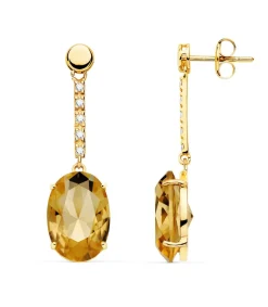 Pendientes Manhattan Oro Amarillo 18K Champagne<Alda Joyeros New