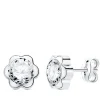 Pendientes Margarita Circonita Oro Blanco 18 K 7 Mm<Alda Joyeros Shop