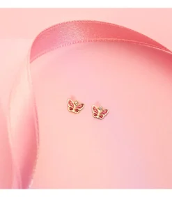 Pendientes Mariposa Rosa Oro 18K<Alda Joyeros Hot