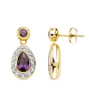 Pendientes Nebraska Oro Bicolor 18K Amatista 18Mm<Alda Joyeros Best