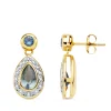 Pendientes Nebraska Oro Bicolor 18K Aguamarina 18Mm<Alda Joyeros New