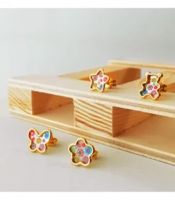 Pendientes Niña Aloha Oro 18K Flor 8Mm<Alda Joyeros Clearance