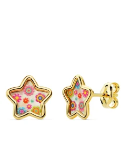 Pendientes Niña Aloha Oro 18K Estrella 8Mm<Alda Joyeros Cheap