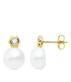 Pendientes Niña Imelda Oro Amarillo 18K Tu Y Yo<Alda Joyeros Store