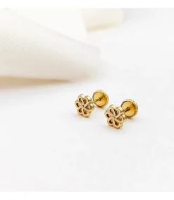 Pendientes Niña Lourdes Flor Oro 18K Nacar<Alda Joyeros Best Sale