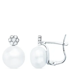 Pendientes Niña Oro Blanco 18K Tu Y Yo Diamante<Alda Joyeros Fashion