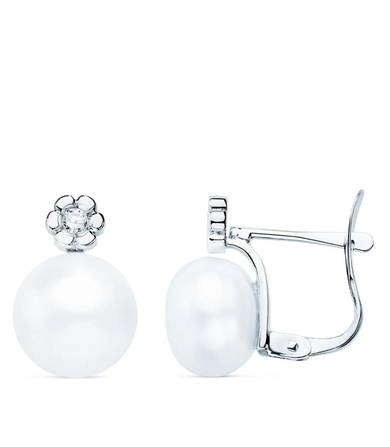 Pendientes Niña Oro Blanco 18K Tu Y Yo Diamante<Alda Joyeros Fashion