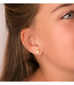 Pendientes Niña Perla Estrellas Oro Amarillo 18K 8 Mm<Alda Joyeros Outlet