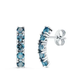Pendientes Novia Chara Oro 18K Topacio London Blue<Alda Joyeros Outlet