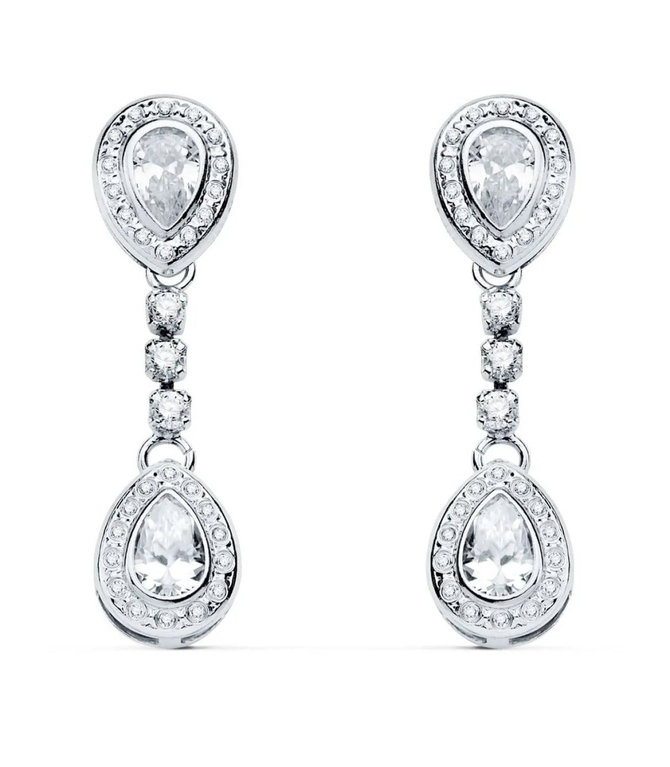 Pendientes Novia Grace Oro Blanco 18K 30Mm<Alda Joyeros Best