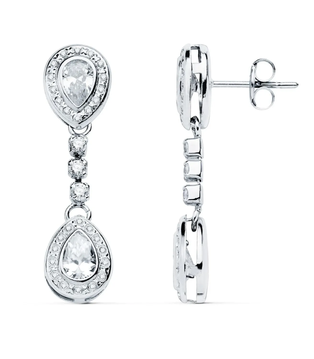 Pendientes Novia Grace Oro Blanco 18K 30Mm<Alda Joyeros Best