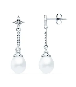 Pendientes Novia Loane Oro Blanco 18K Perla<Alda Joyeros Sale