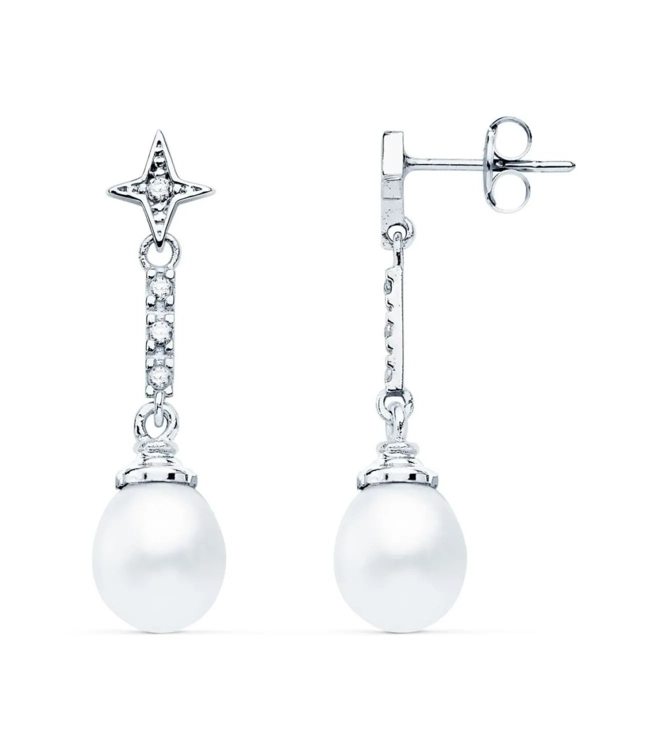 Pendientes Novia Loane Oro Blanco 18K Perla<Alda Joyeros Sale