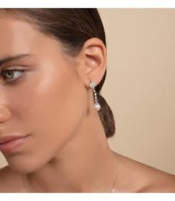 Pendientes Novia Nadine Oro Blanco 18K Perla<Alda Joyeros Flash Sale