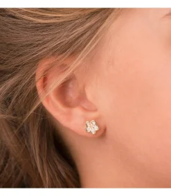 Pendientes Oro Amarillo 18 Ktes Flores Nacar<Alda Joyeros Fashion