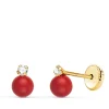 Pendientes Oro Amarillo Coralina Elda 4Mm 18K<Alda Joyeros Cheap