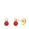 Pendientes Oro Amarillo Elda 3 Mm 18 Ktes Coral<Alda Joyeros Best Sale