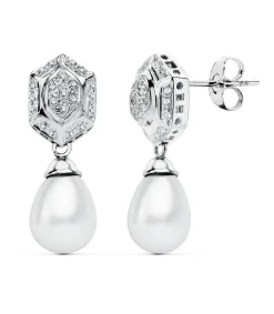Pendientes Oro Blanco 18 Ktes Largos Perlas. Mod. Toulouse<Alda Joyeros Flash Sale